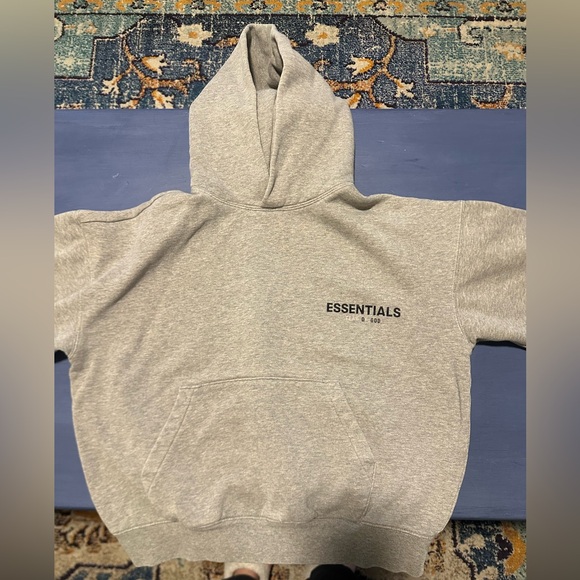 ESSENTIALS Light Gray Pullover Hoodie - Picture 4 of 15